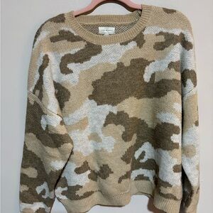 Lucky Brand Women's Camouflage Crew Neck Sweater